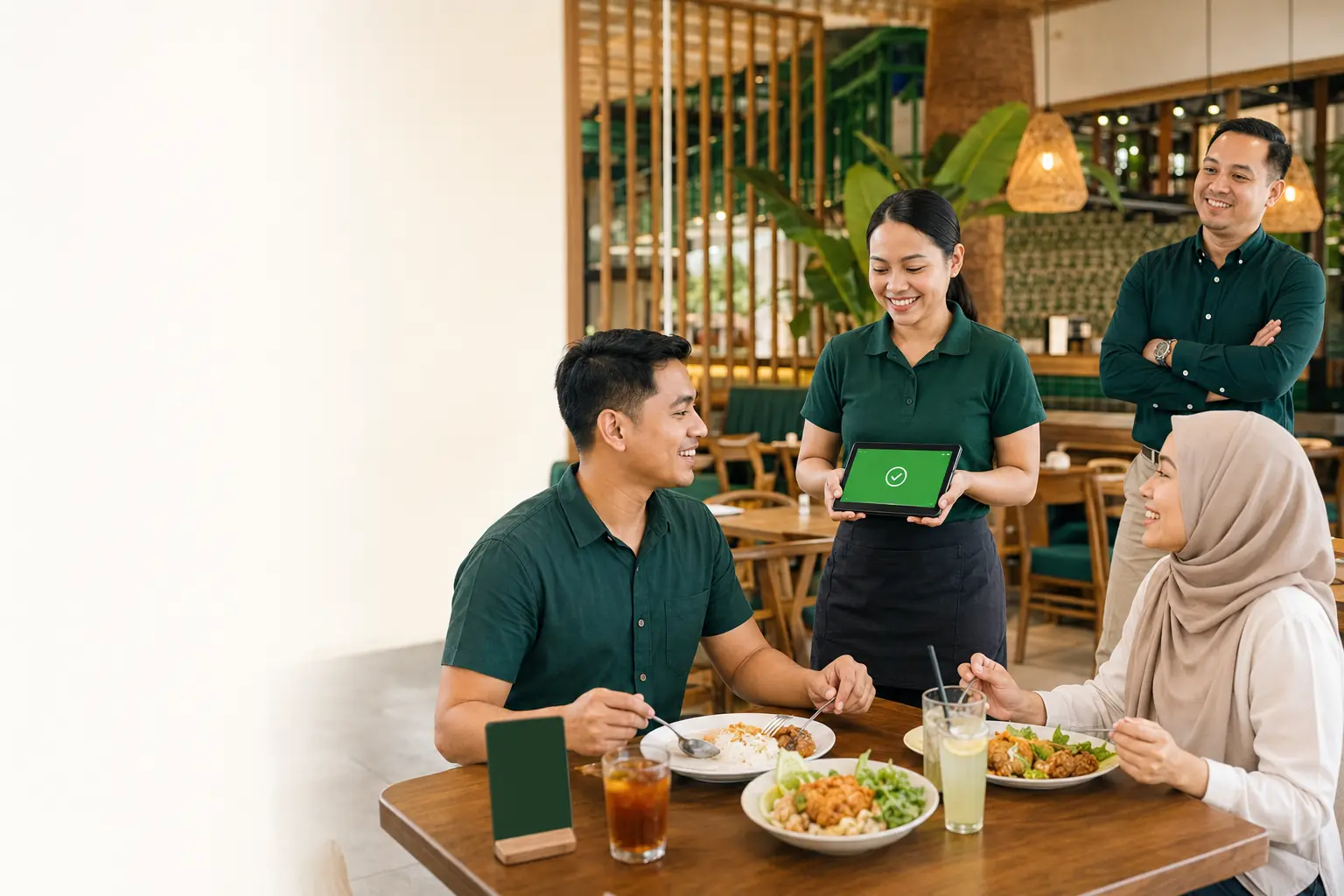 Restaurant team providing smoother service with digital ordering